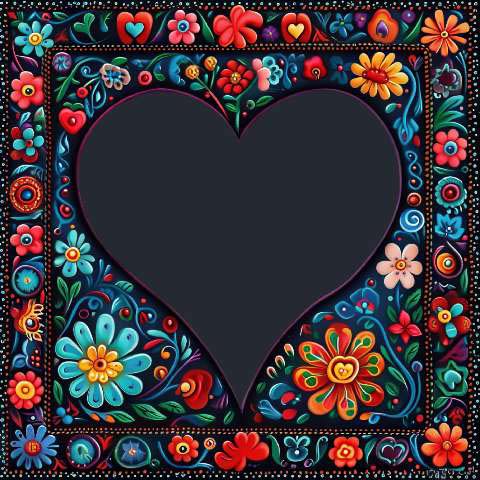 Preview for Floral-heart-frame-design-love-frame-template-50f6d