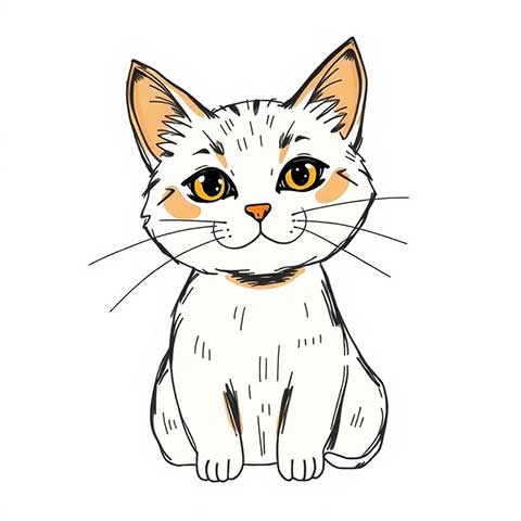 Preview for White-cat-illustration-aistickerartstyle-template-d68ea