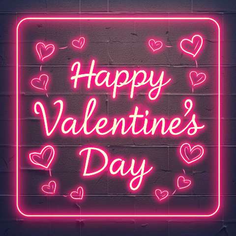 Preview for Happy Valentine's Day Neon Sign Template