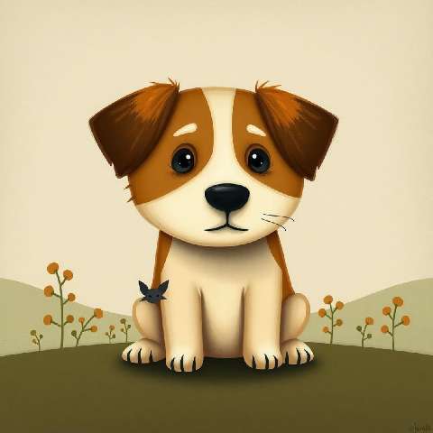 Preview for Cartoon-puppy-illustration-aicartoon-template-fefa5