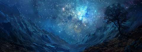 Preview for Night Sky Over Mountains Template