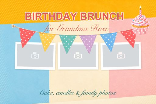 Preview for Birthday Brunch Collage Invitation Template