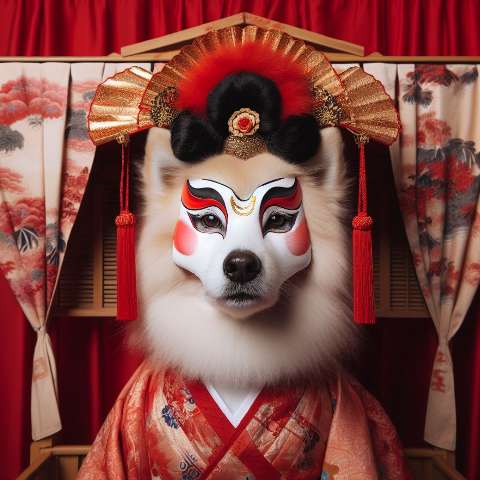 Preview for Dog In Traditional Kabuki Costume Template