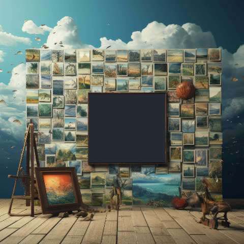 Preview for Artist-studio-landscape-paintings-classic-frame-template-575f9