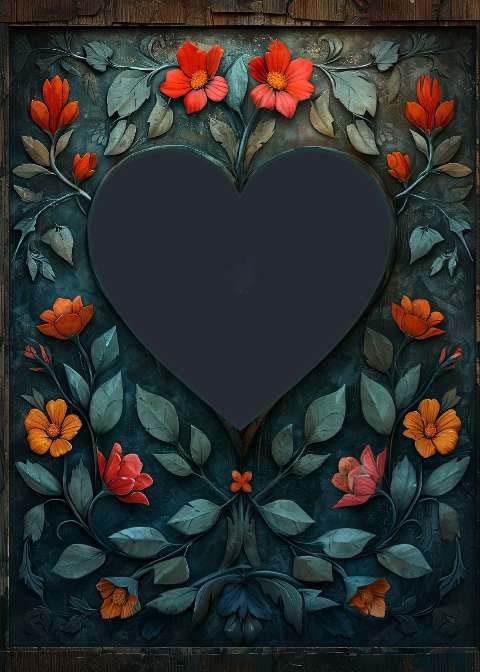 Preview for Floral-heart-design-template-love-frame-2d94d