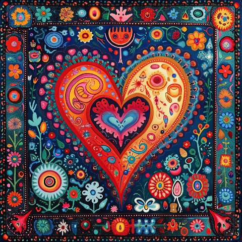 Preview for Heart-tapestry-design-love-template-6241c