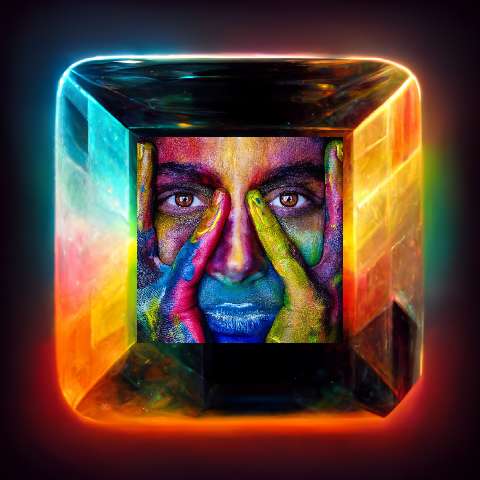 Preview for Glowing-art-cube-ai-image-template-41128