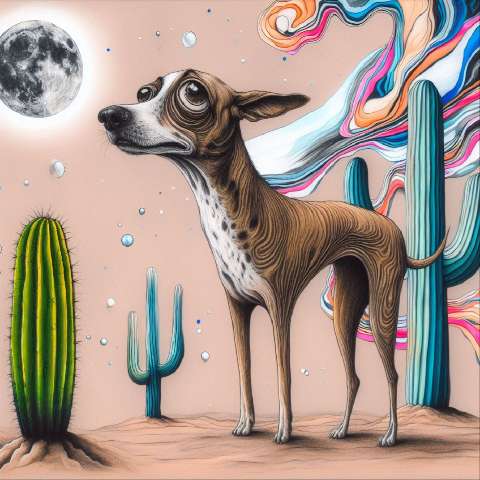 Preview for Surreal-desert-dog-illustration-aiold-template-74806