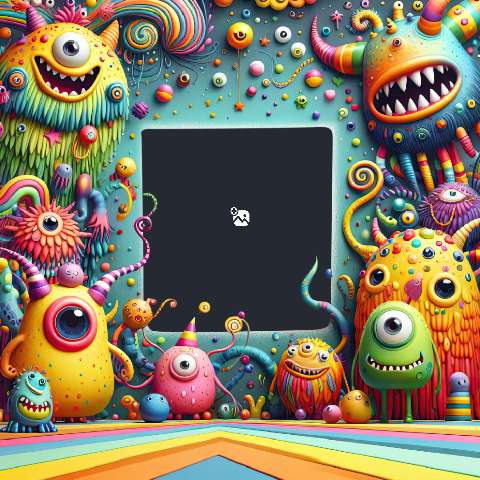 Preview for Whimsical-monsters-tablet-illustration-monster-frame-template-caab1