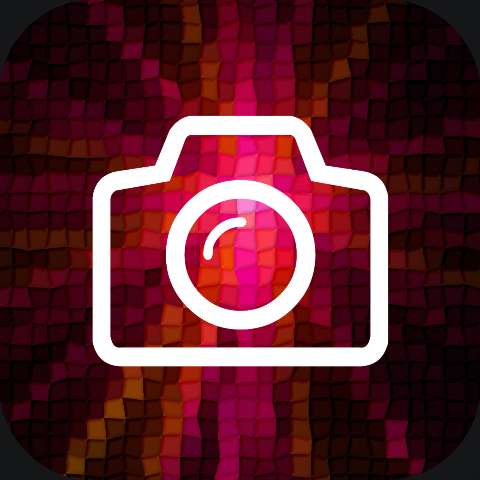 Preview for Camera-icon-mosaic-background-pink-icon-template-2f832
