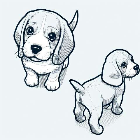 Preview for Adorable Puppy Illustrations Design Template