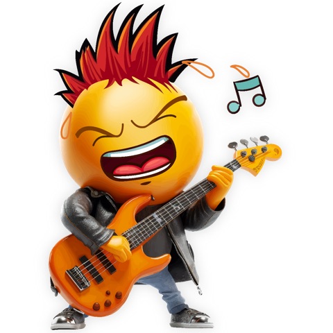 Preview for Rocking Emoji Guitar Design Template