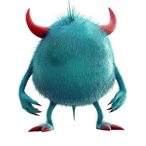 Preview for Furry Blue Monster Design Template