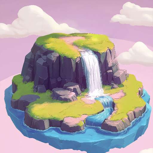 Preview for Serene-waterfall-island-pink-tiny-template-13330