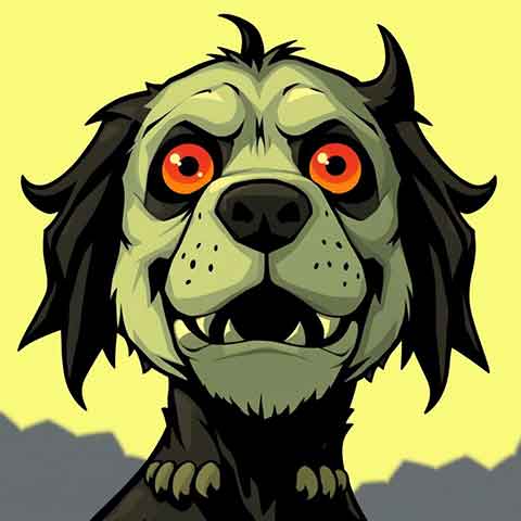 Preview for Spooky Cartoon Dog Illustration Template