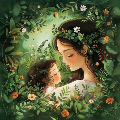 Preview for Mother And Child In Nature Template