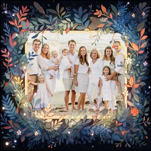 Preview for Family-portrait-white-floral-border-christmas-frame-template-6c34f