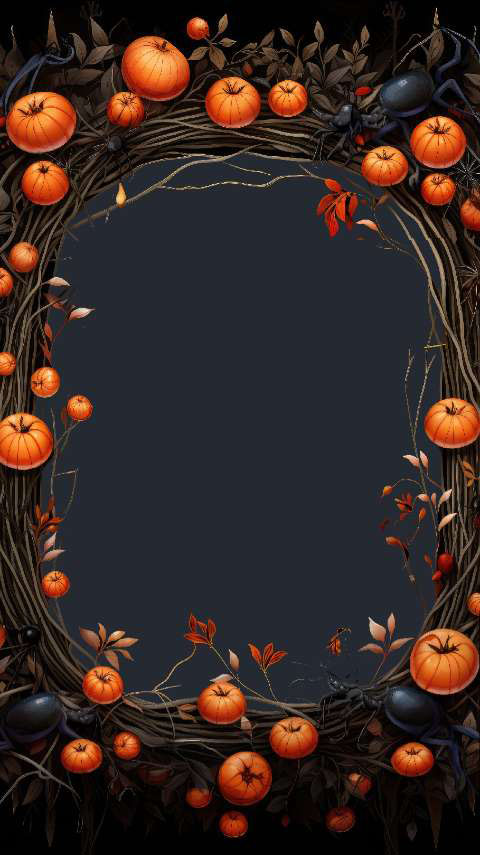 Preview for Halloween-pumpkin-wreath-frame-halloween-frame-template-8fb09