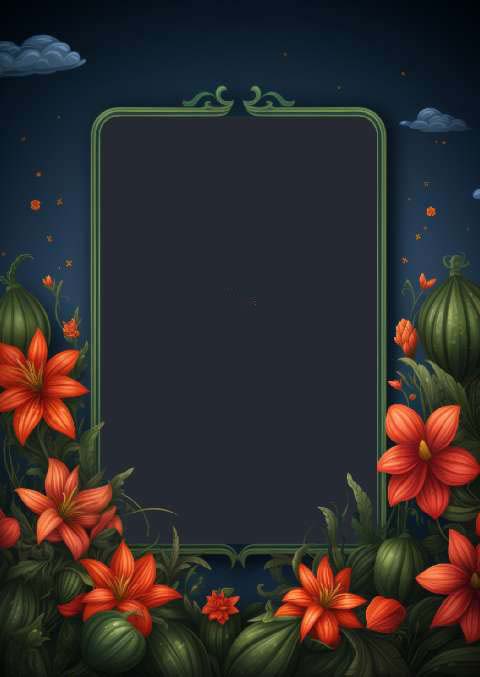 Preview for Floral-frame-template-colorful-frame-f9602