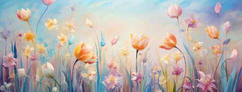 Preview for Serene-floral-landscape-art-easter-facebook-template-56c05