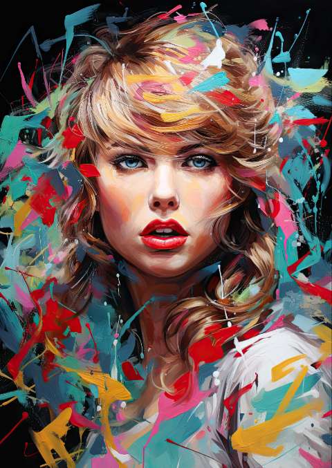 Preview for Vibrant-woman-portrait-taylor-swift-template-1e1f3