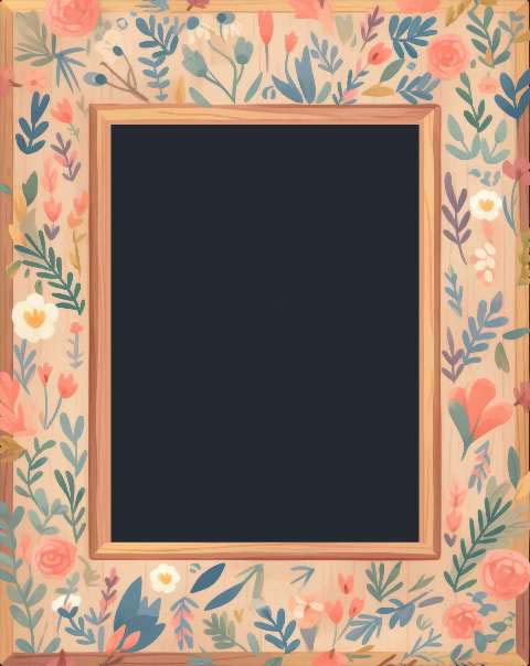 Preview for Floral-frame-blackboard-colorful-frame-template-1ccb1