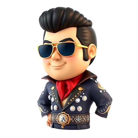 Preview for Elvis-presley-cartoon-figurine-aiemojicharacters-template-dceee