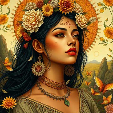 Preview for Floral-crown-portrait-aistylized-template-37407