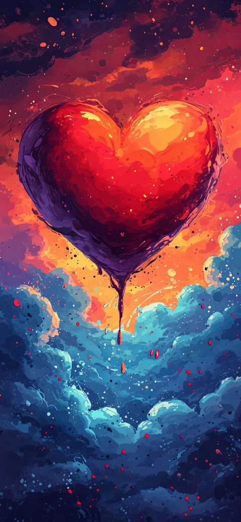 Preview for Bleeding-heart-clouds-art-love-phone-template-70445