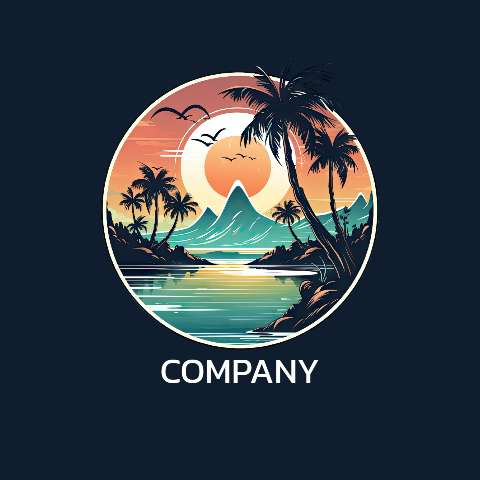 Preview for Tropical-paradise-logo-design-logo-mountain-template-4b786