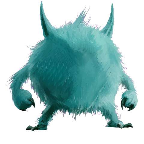 Preview for Teal-furry-monster-illustration-fuzzy-monster-template-58c34