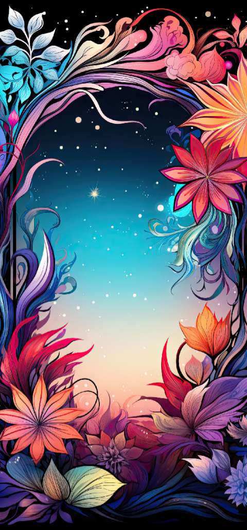 Preview for Floral-night-sky-illustration-christmas-phone-template-652fd