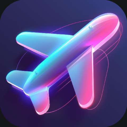 Preview for Glowing Airplane Icon Design Template