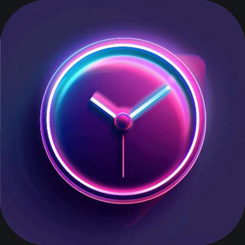 Preview for Neon Clock Icon Design Template