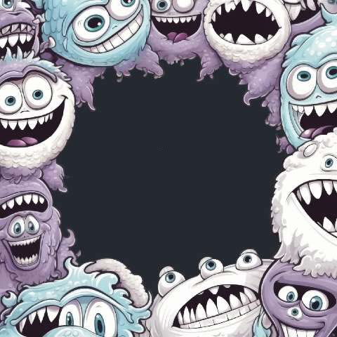 Preview for Cartoon-monsters-illustration-colorful-frame-template-dca63