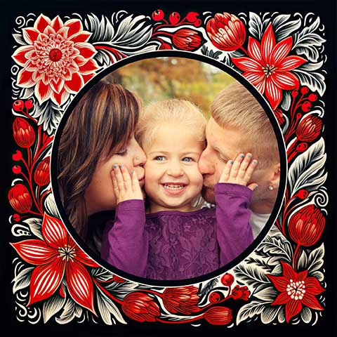 Preview for Family-moment-floral-frame-christmas-frame-template-f7f87
