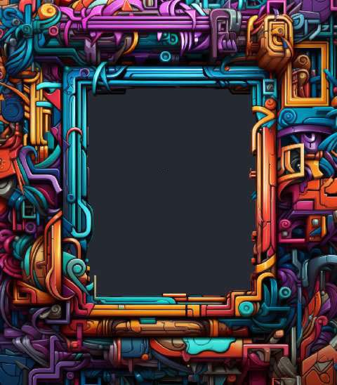 Preview for Futuristic-frame-design-colorful-frame-template-314fe