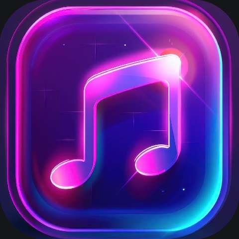 Preview for Neon-music-icon-gradient-neon-purple-template-65d6e