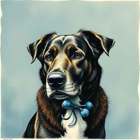 Preview for Dog With Blue Bow Design Template