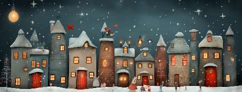 Preview for Whimsical-winter-village-illustration-christmas-facebook-templat-1aaae