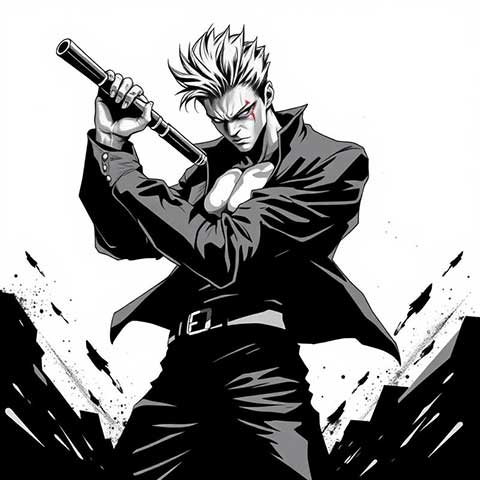 Preview for Anime-character-with-staff-aicartoon-template-4711c