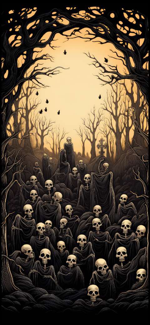 Preview for Spooky-cemetery-gathering-halloween-phone-template-8048a