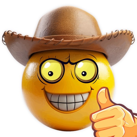 Preview for Smiling Emoji Cowboy Design Template