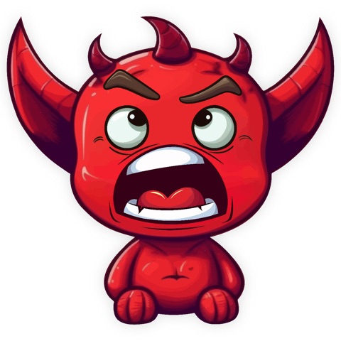 Preview for Cute Red Devil Cartoon Character Template