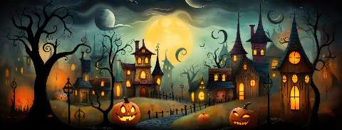 Preview for Halloween-night-village-scene-halloween-social-template-c665e