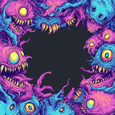 Preview for Colorful-monster-frame-illustration-template-ef7c9