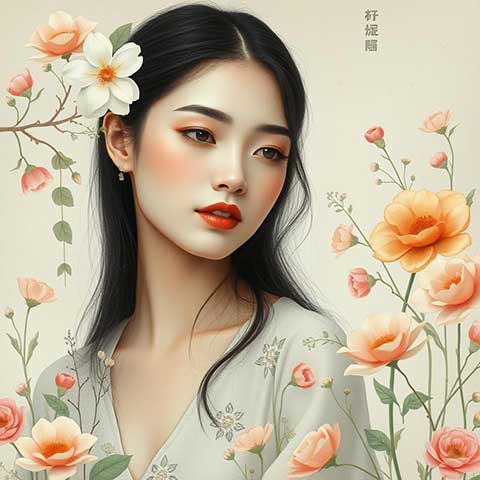 Preview for Floral-elegance-portrait-aistylized-template-c1d82