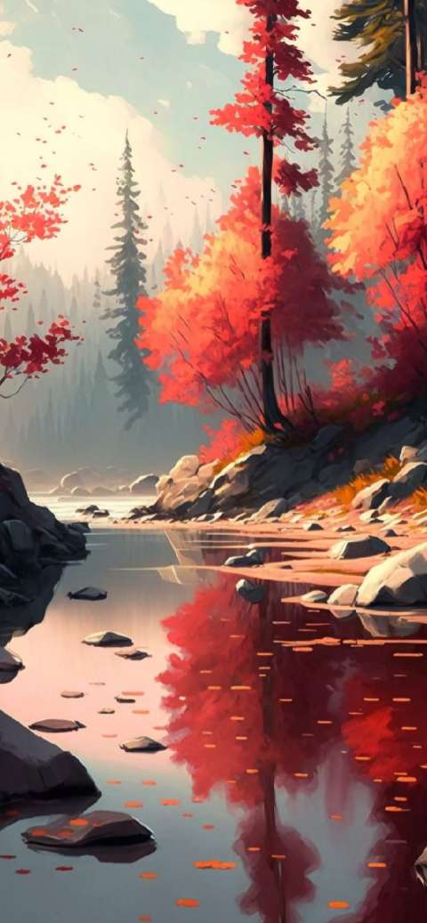Preview for Serene-autumn-landscape-aiwallpaper-template-c7290
