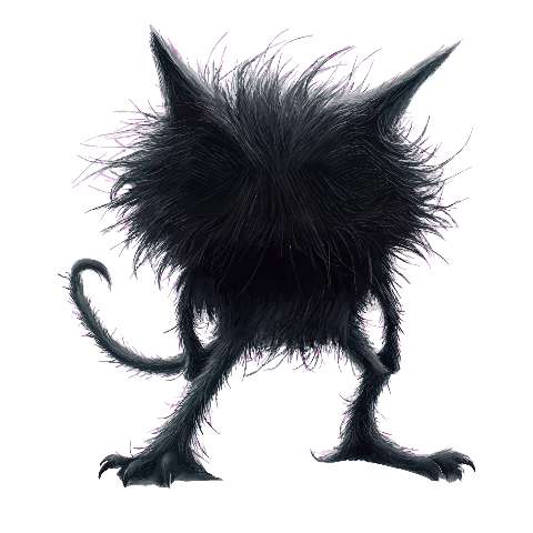 Preview for Dark-fluffy-creature-illustration-dark-monster-template-75d1a