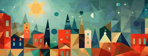 Preview for Geometric-cityscape-illustration-christmas-facebook-template-ee763